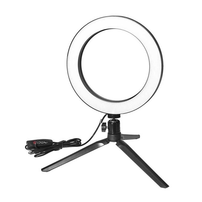 Selfielampa / Ring light, 26 cm med stativ och mobilhållare (1 av 27)