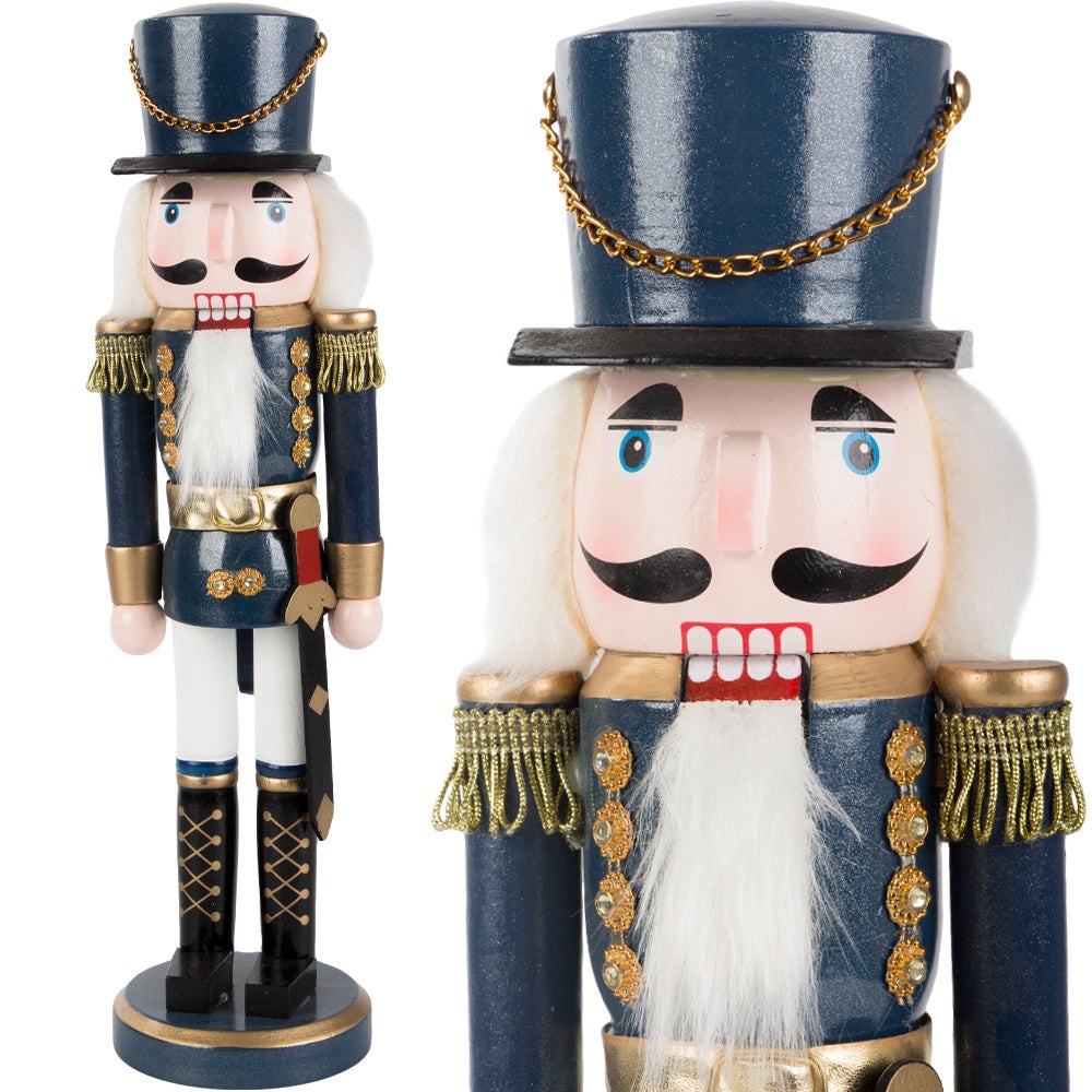 Nötknäppare julfigur soldat i trä handmålad 35 x 9 cm