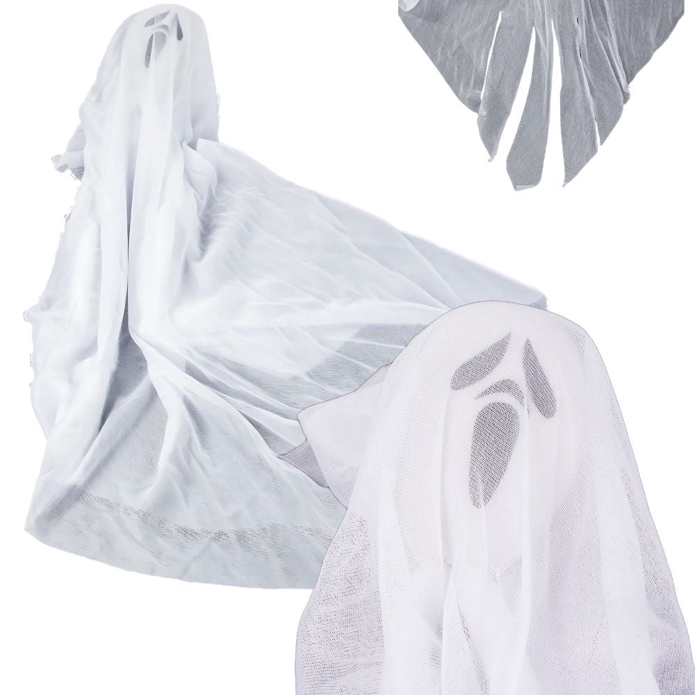 Hängande Halloween-dekoration spöke tyg/plast svart/vit 65 cm