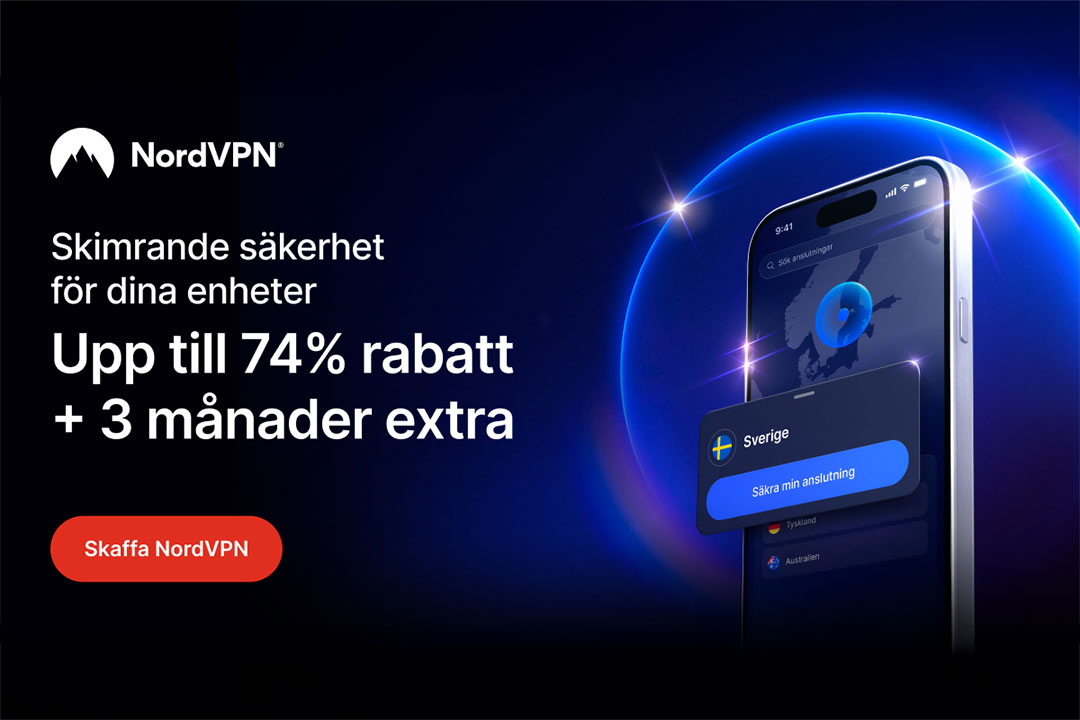 Få upp till 74% rabatt på NordVPN + 3 månader extra