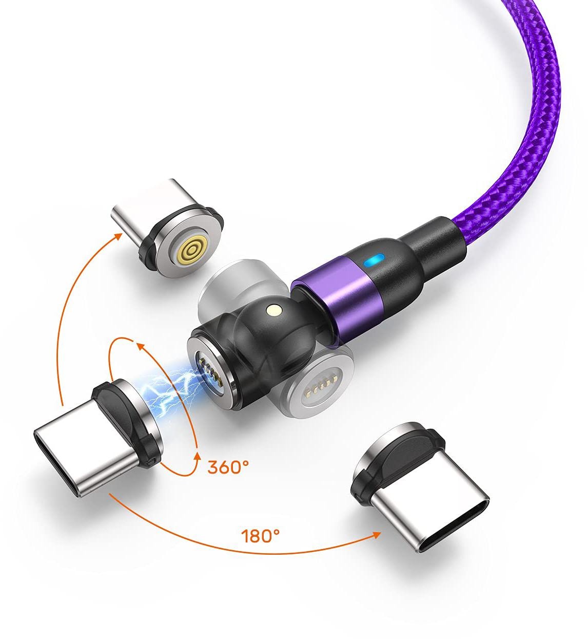 Magnetisk kabel, Lightning + Micro USB + USB-C, 3A (11 av 14)