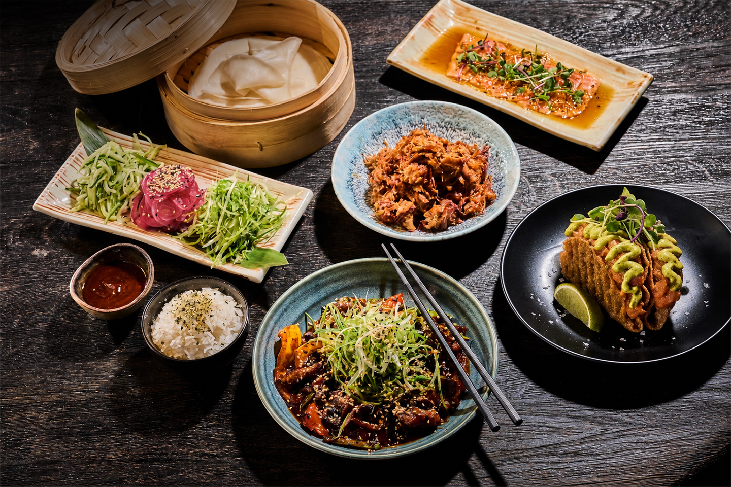 5-retters sharingmeny hos ASIA på Aker Brygge