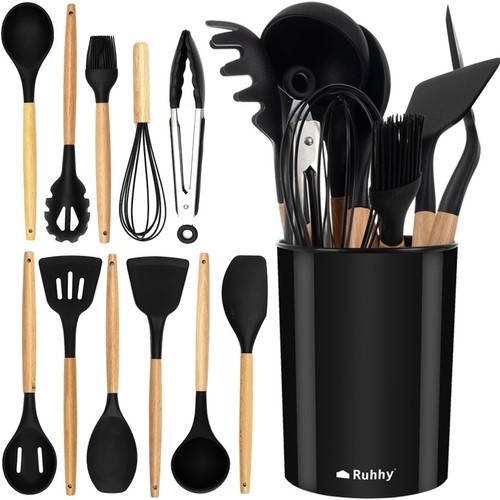 Product Image for 12st Silikon Köksredskap i Ställ - Värmebeständiga redskap