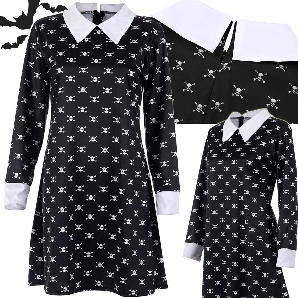 Wednesday Addams-kjole for barn 115–125 cm
