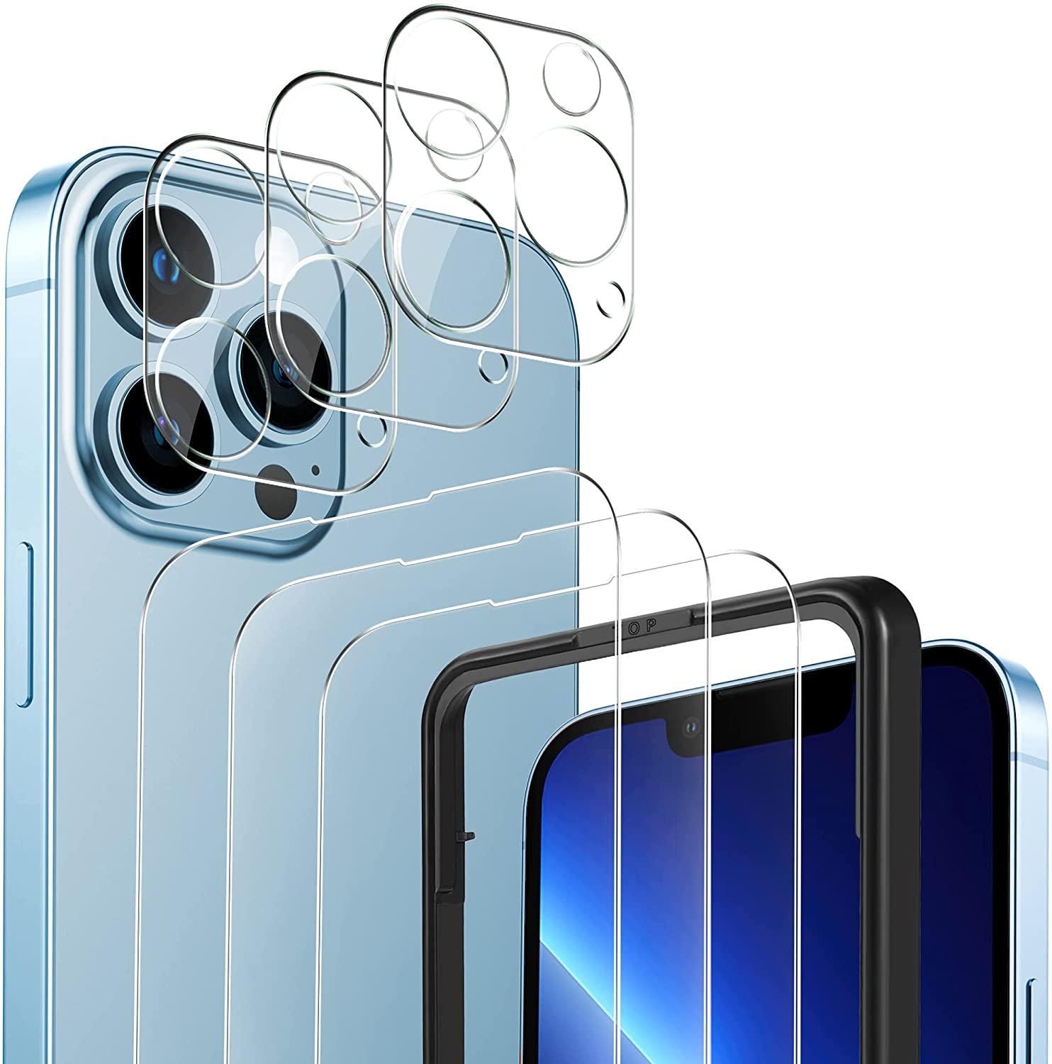 6-pack Skärmskydd iPhone 13 Pro + Ram Stark Härdat Glas C4U® (1 av 15)