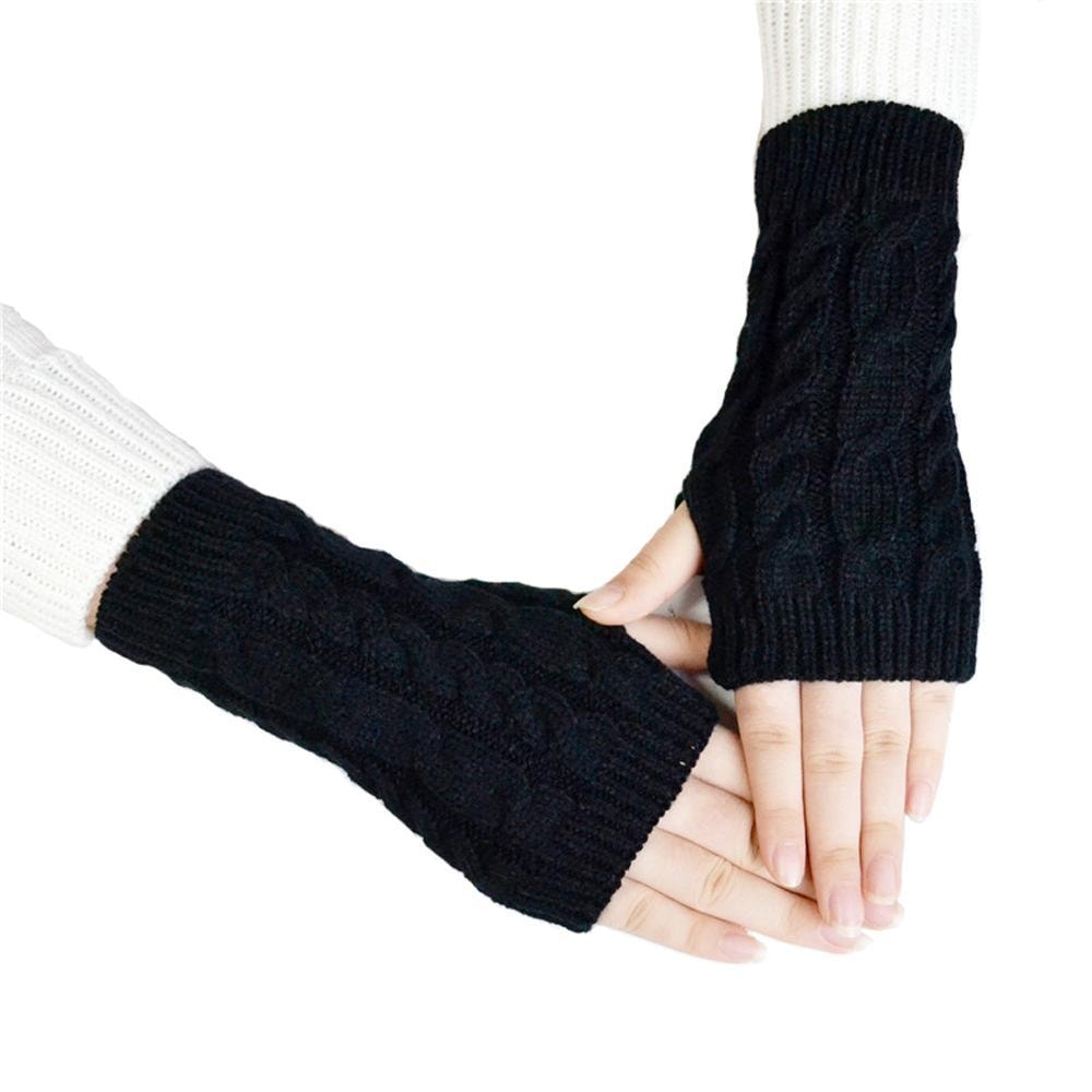 Fingerløse hansker med strikket mønster (1 av 4)