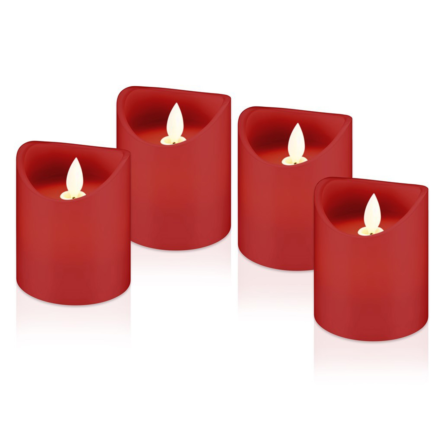 LED vaxljus 4-pack, röd