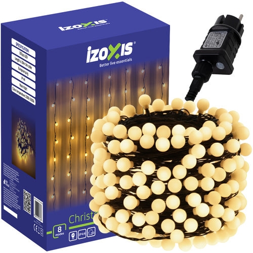 Ljusslinga 30 m 300 LED varmvitt 8 lägen IP44 för inom/utomhus