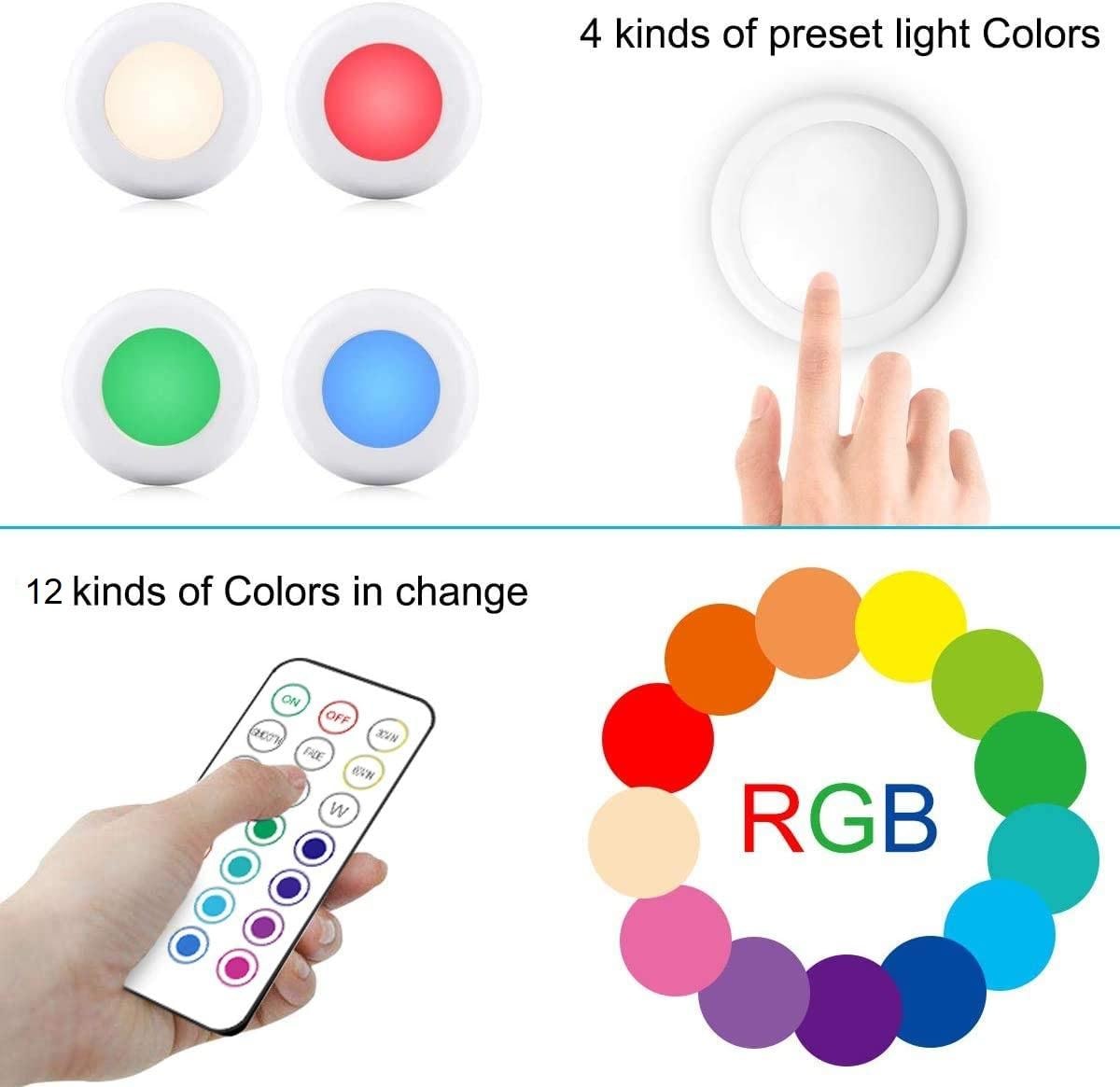 LED-spotlights 6st med 2 fjärrkontroller RGB Design många färger (4 av 15)