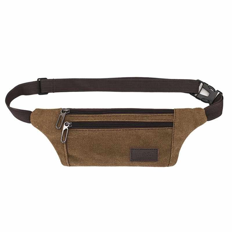 Midjeväska - 2 Fack Canvastyg Justerbar