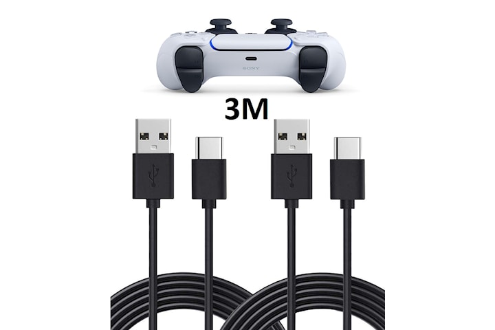 2-Pack 3m 3 Meter Laddkabel - för PS5/ Playstation 5 USB-C