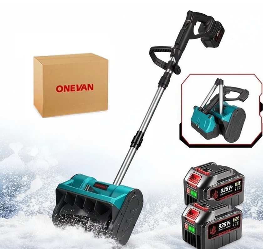 3000W 300mm Borstlös Elektrisk Snöslunga – Sladdlös Snöborste Snöskyffel för Uppfart, Gård , Gata och Trottoar – med 2 batterier