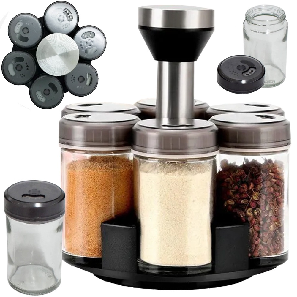 Product Image for Roterande Kryddställ med 6 Glasbehållare