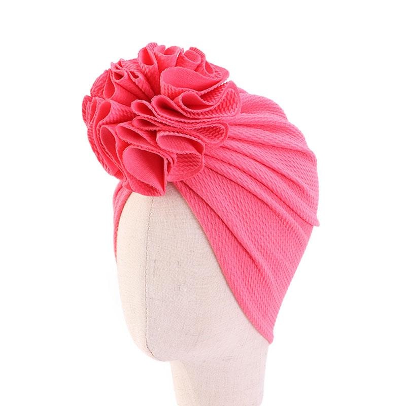 Søt turban med stor blomst flere farger stretchmateriale 0-4 år baby barn (4 av 6)