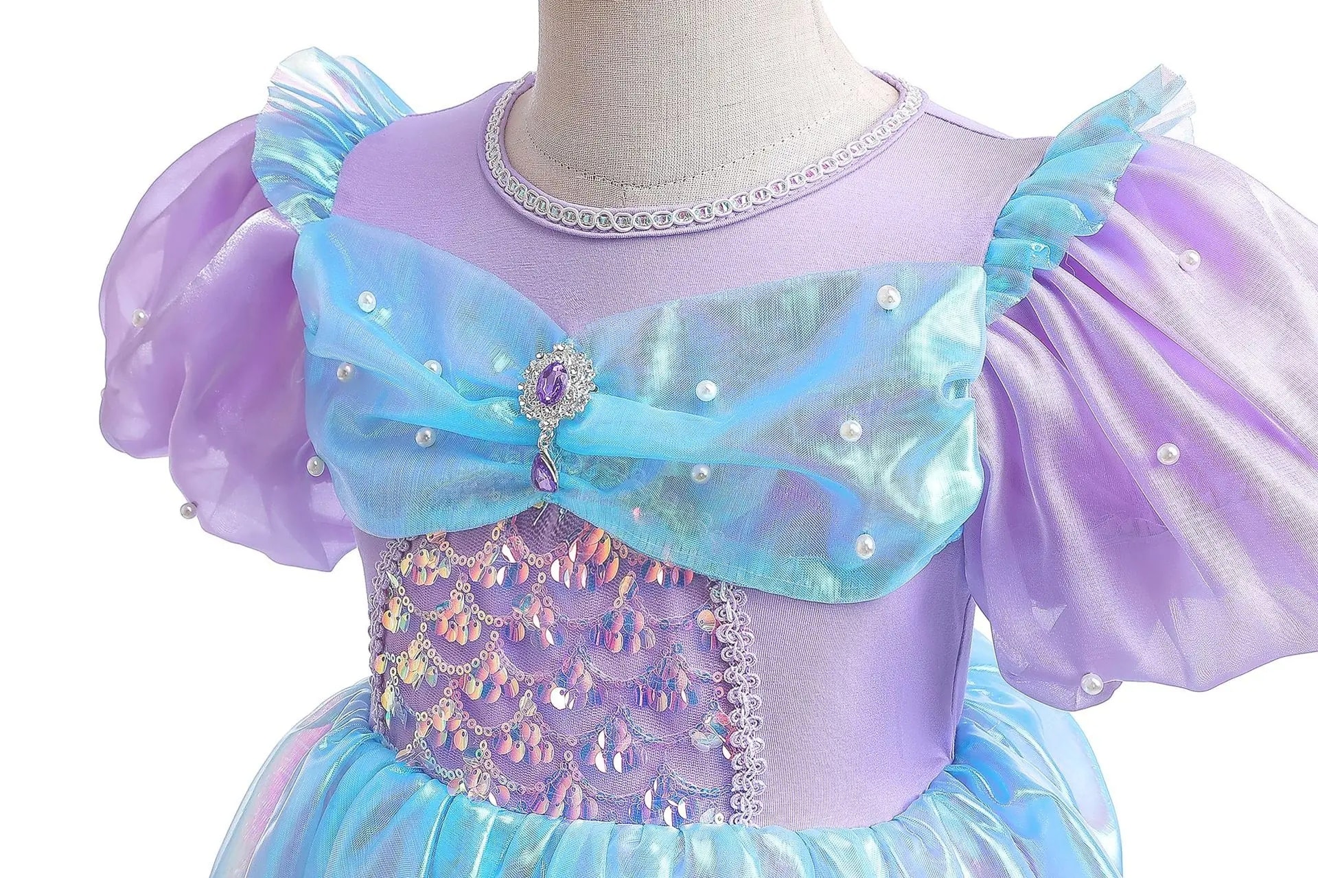 Prinsessklänning med puffärmar barn (1 av 9)