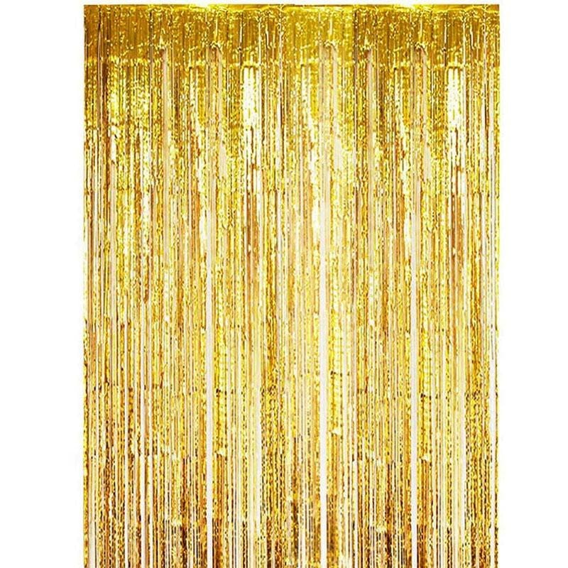 Festlig glittergardin i gull 1x2 meter (1 av 9)