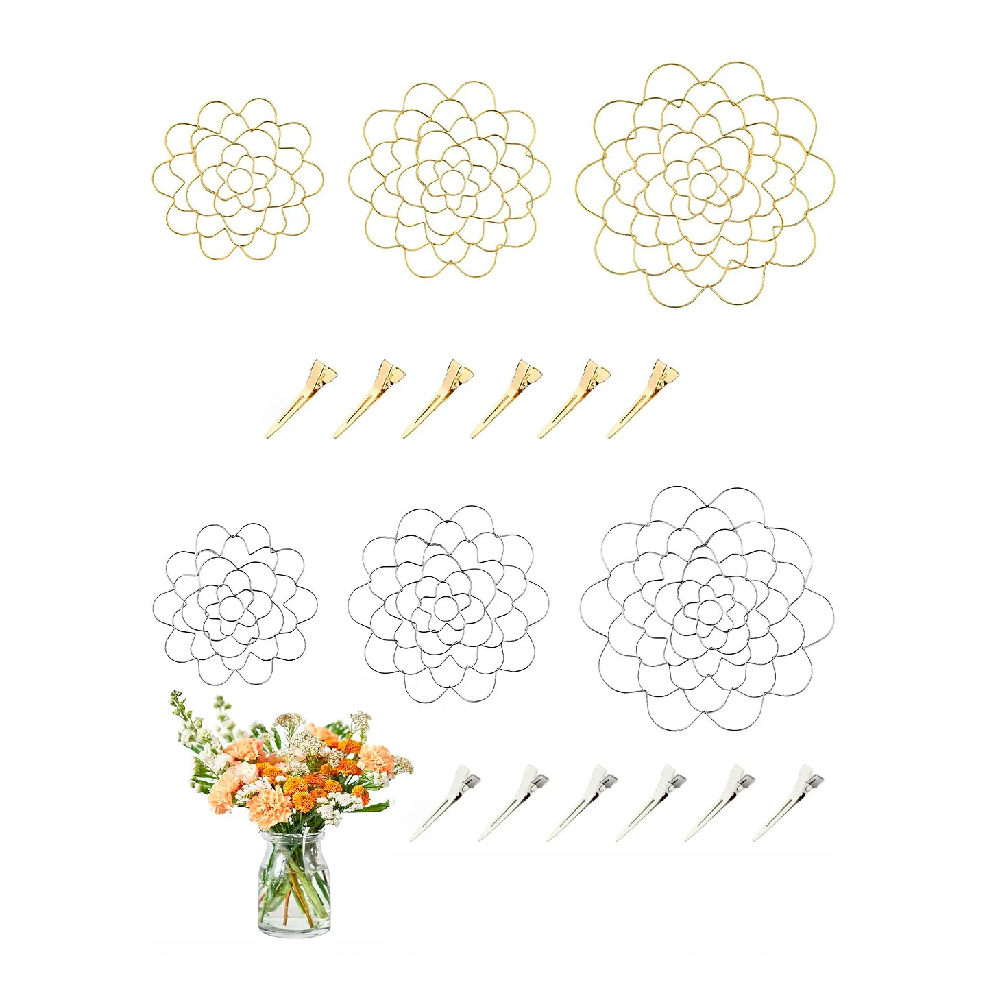 Product Image for Vasinsatser i olika storlekar inkl. klämmor för blomsterarrangemang
