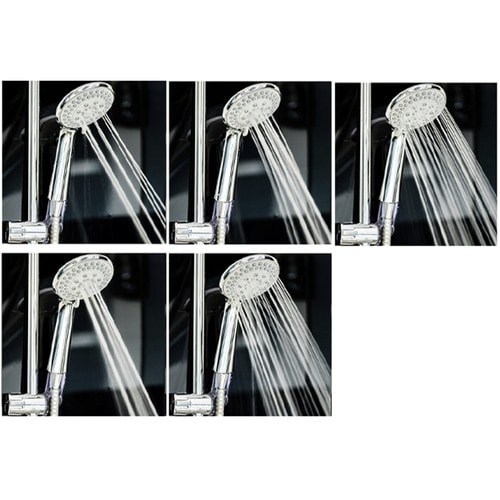 Duschhandtag med 5 olika strålar och slang förstärkt med stål (2 av 6)