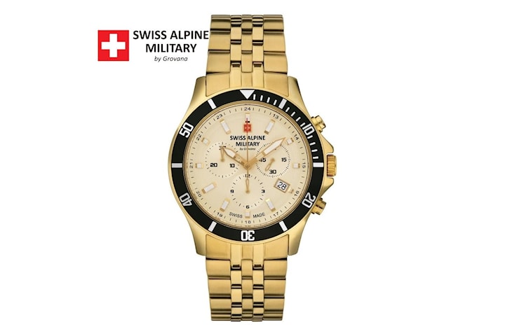Swiss Alpine Military Guld Rostfritt Stål SAM7022.9111 Herrklocka
