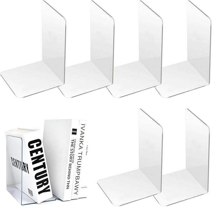 Bokstöd i genomskinlig akryl 6-pack