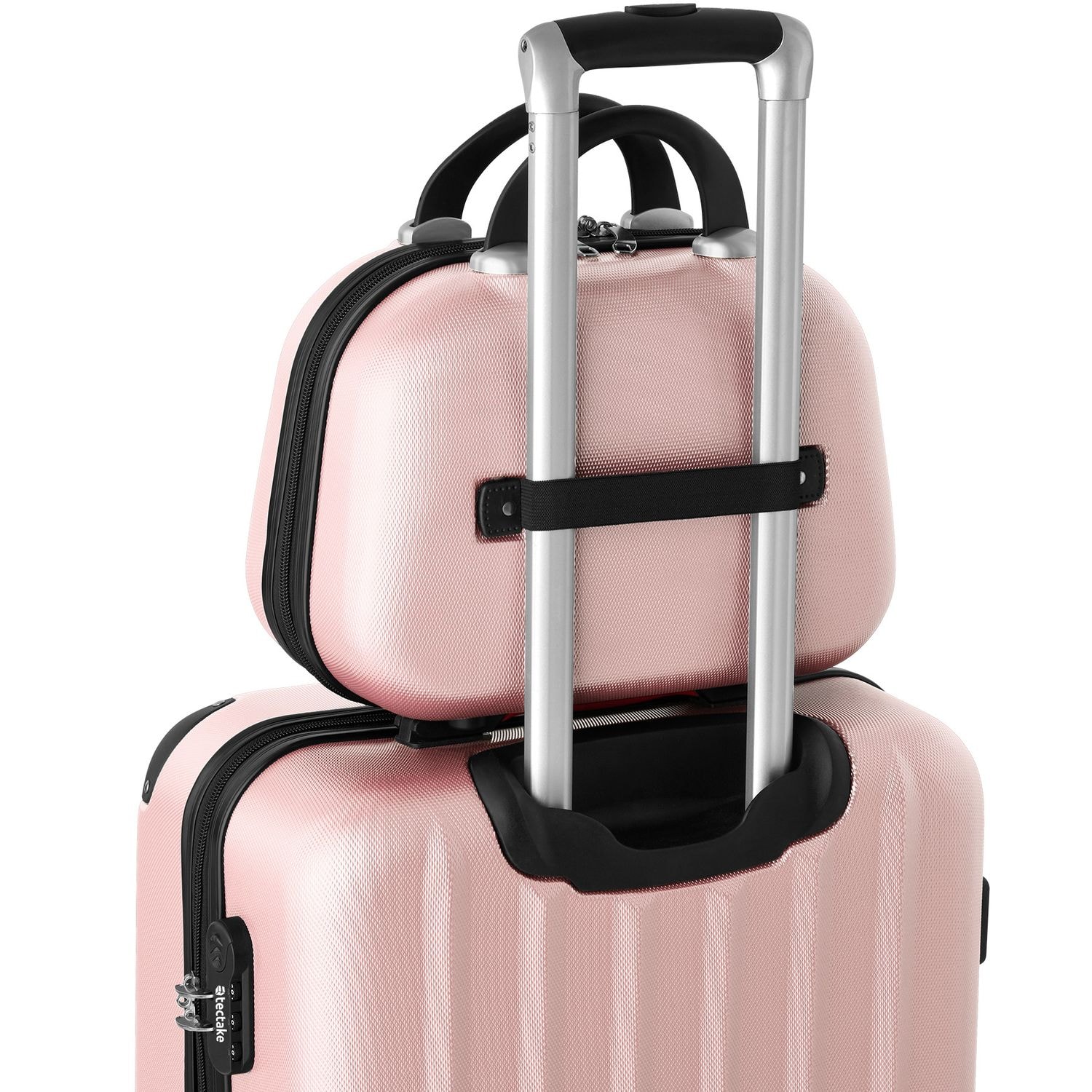 Resväskeset Cleo, 4 resväskor med bagagevåg och taggar - roséguld (10 av 12)