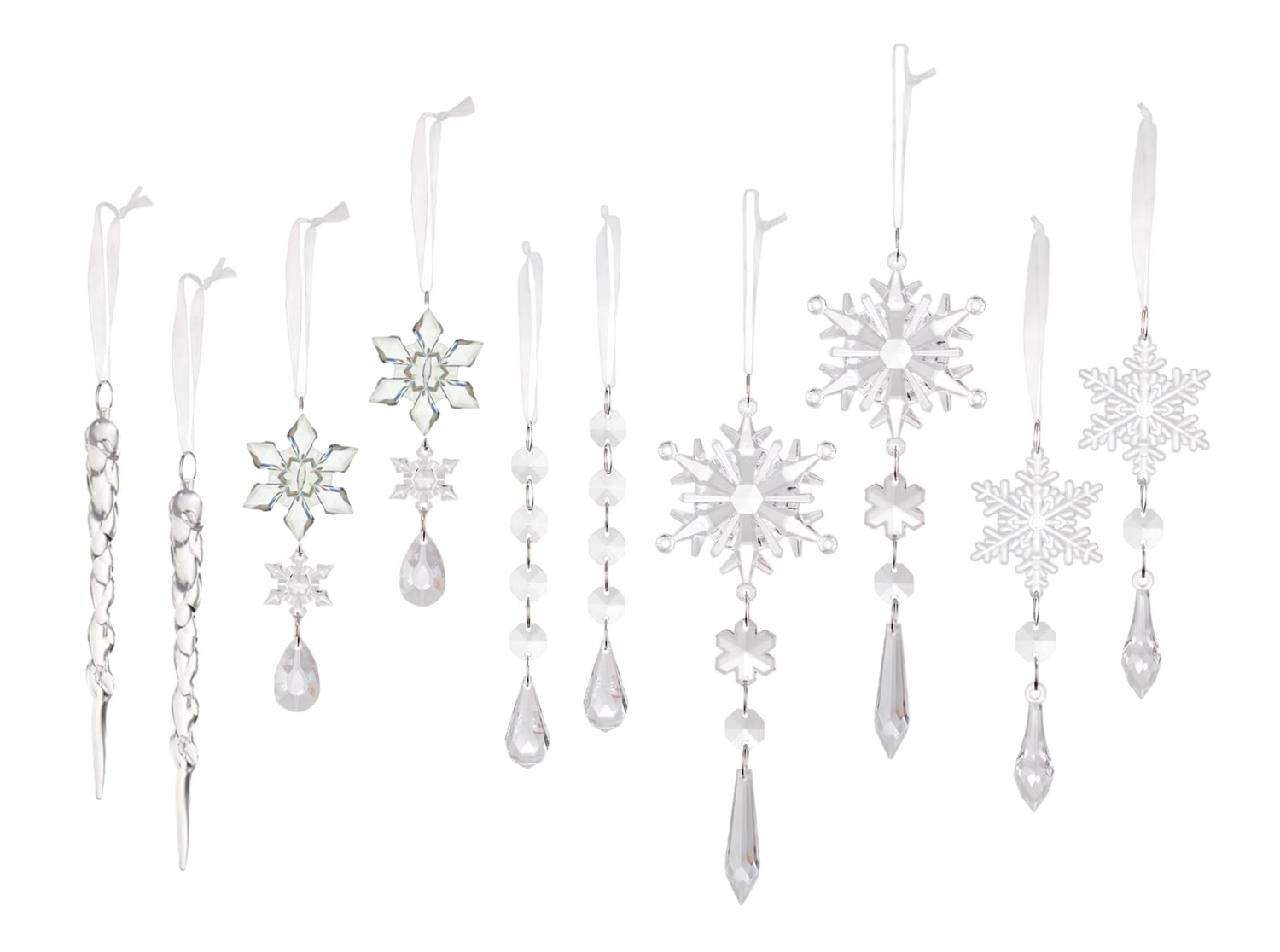 Julgranshängen snöflingor 10-pack