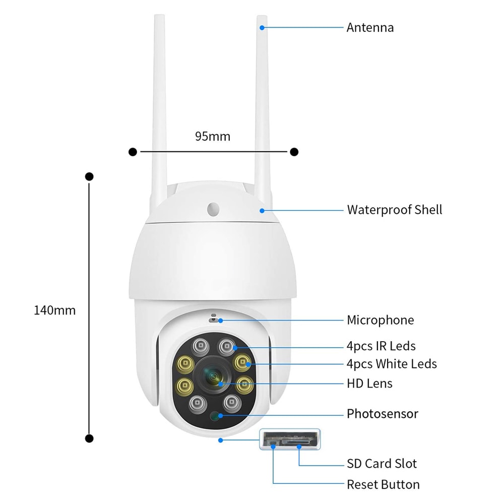 Övervakningskamera med WiFi (9 av 10) (10 av 10)