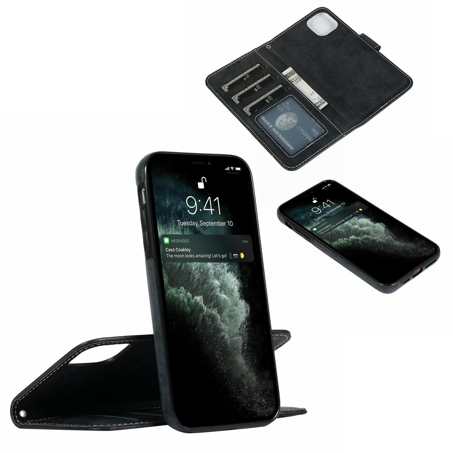 Suede magnetisk deksel til iPhone 11 med magnetlås.