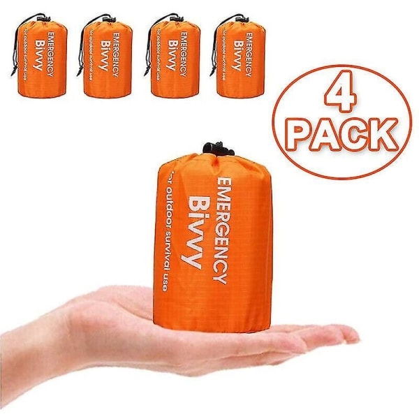 4x Emergency Thermal Vattentät Sovsäck för Utomhusbruk