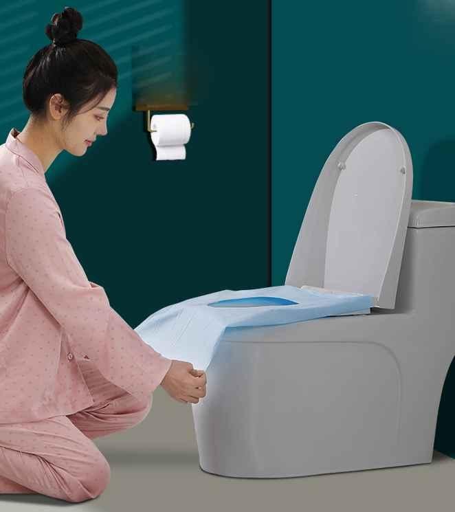 Hygieniska Toalettsitsskydd 10-pack Blå (5 av 8)
