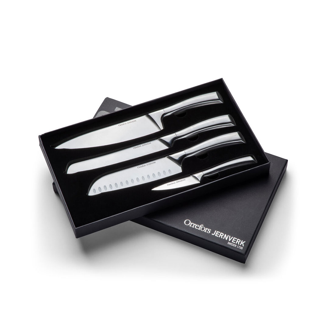 Orrefors Jernverk Knivset stål 4-pack