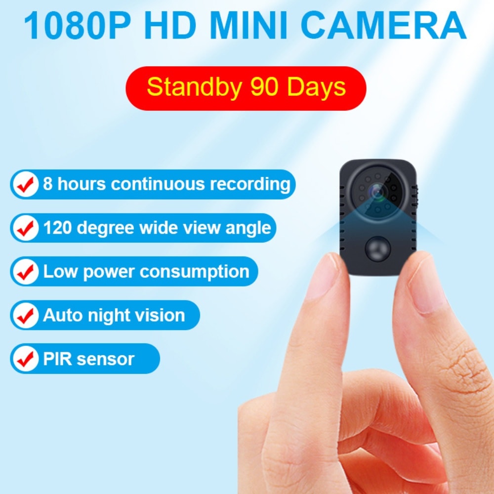 Mini Spionkamera 1080P - Diskret Overvåking & Nattsyn (10 av 13)