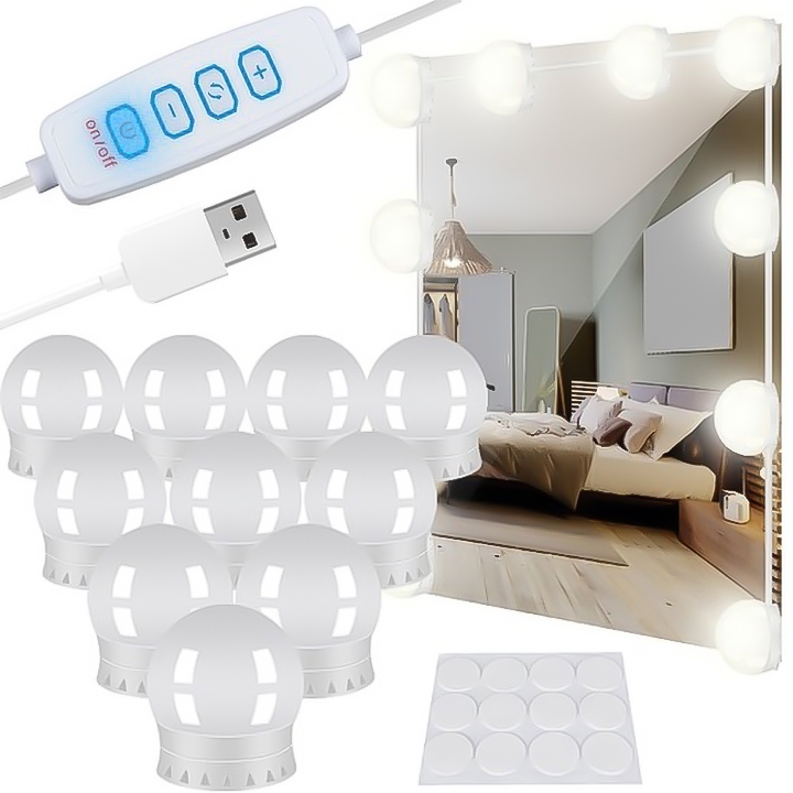 Product Image for LED-spegelbelysning med 10 justerbara lampor