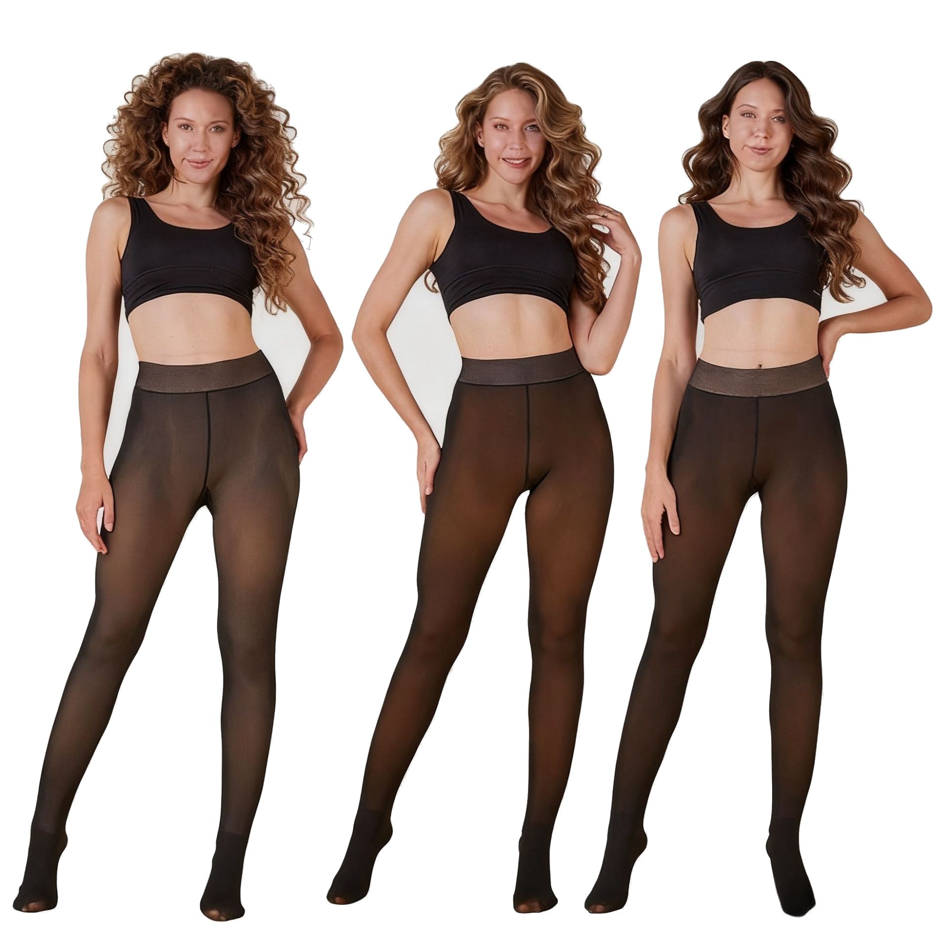 Fleecefôrede termostrømpebukser for dame