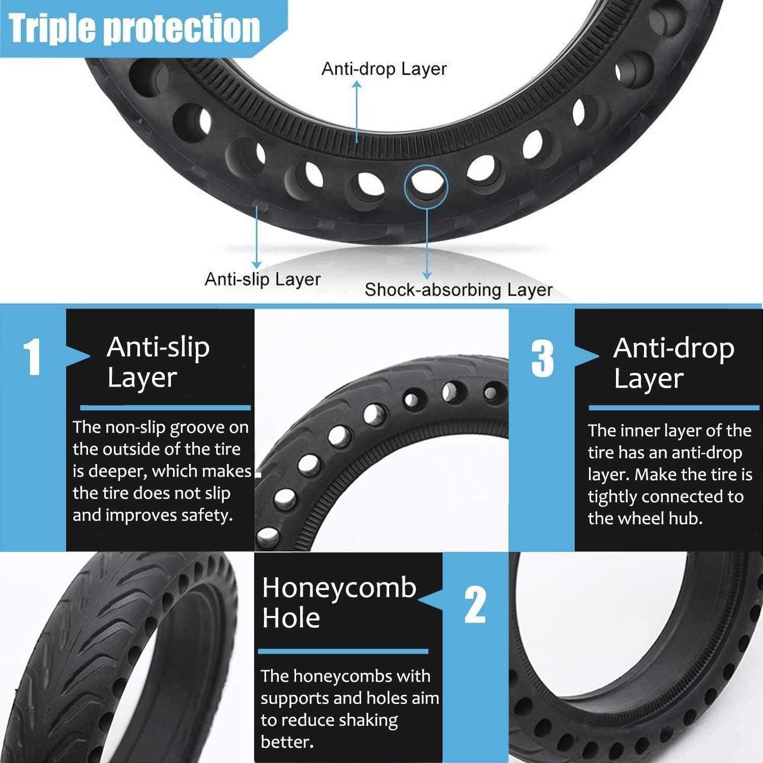 2-Pack - Xiaomi Däck + Verktyg - Punkteringsfria Honeycomb tire (2 av 8)