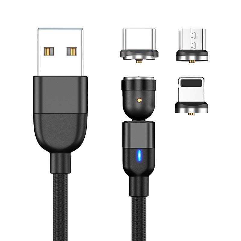 Magnetisk kabel, Lightning + Micro USB + USB-C, 3A (6 av 14)