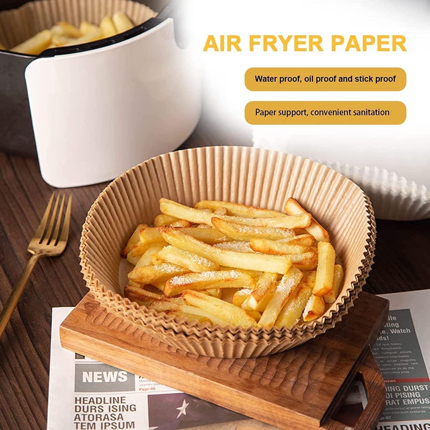 100 st Air Fryer Liners engångspapper pergament formar nature (15 av 19)