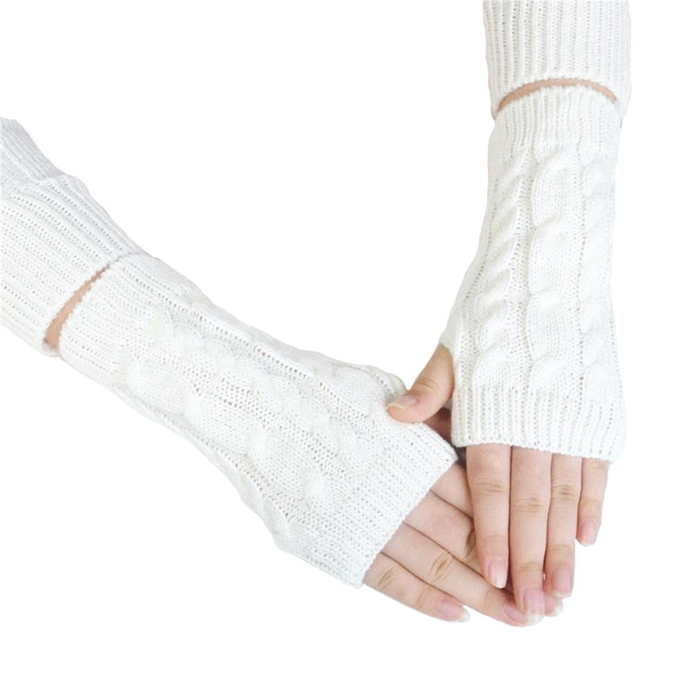 Fingerløse hansker med strikket mønster (3 av 4)