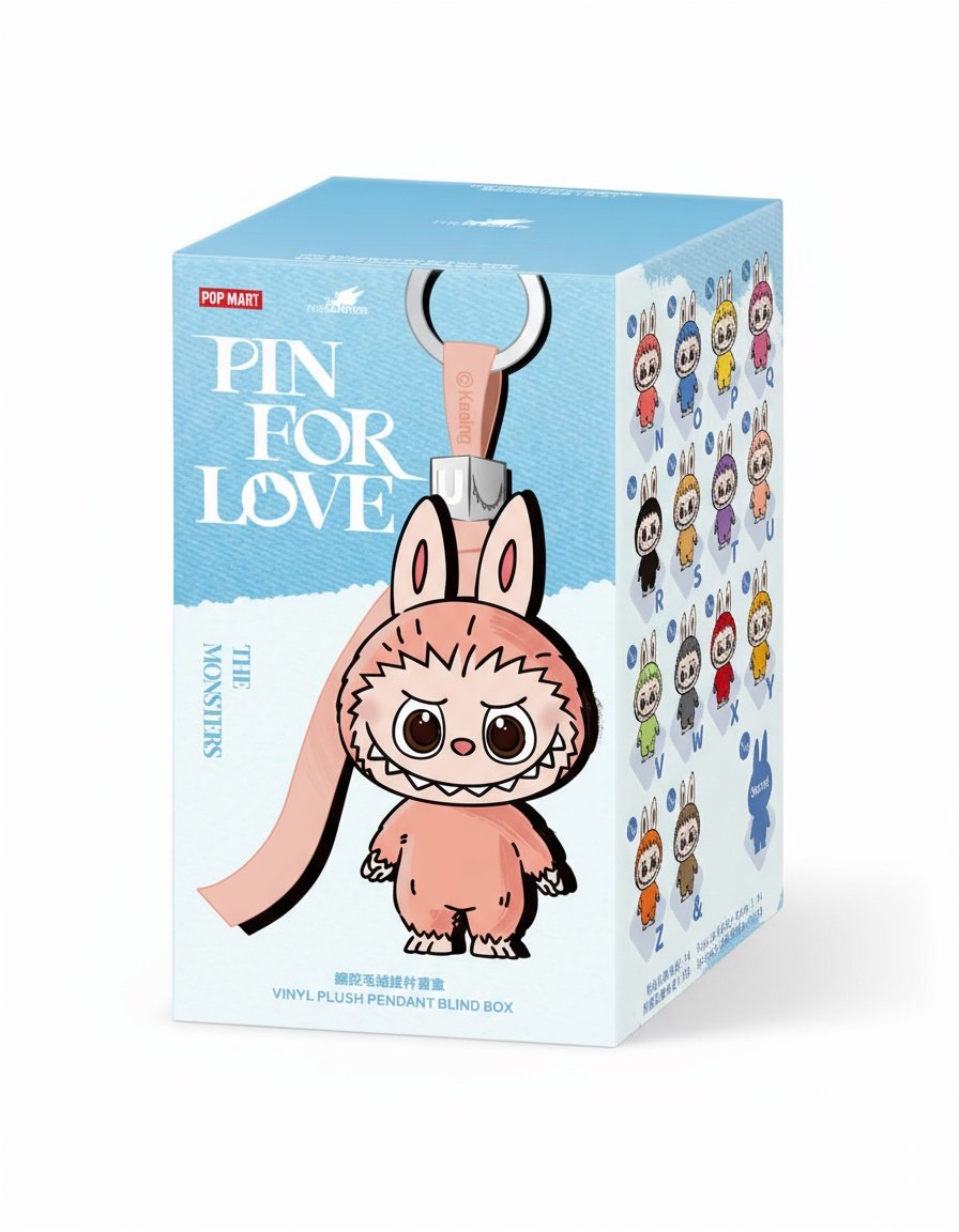 POP MART Labubu The Monsters – Pin for Love Series Vinyl Plush Pendant Blind Box (N–Z)