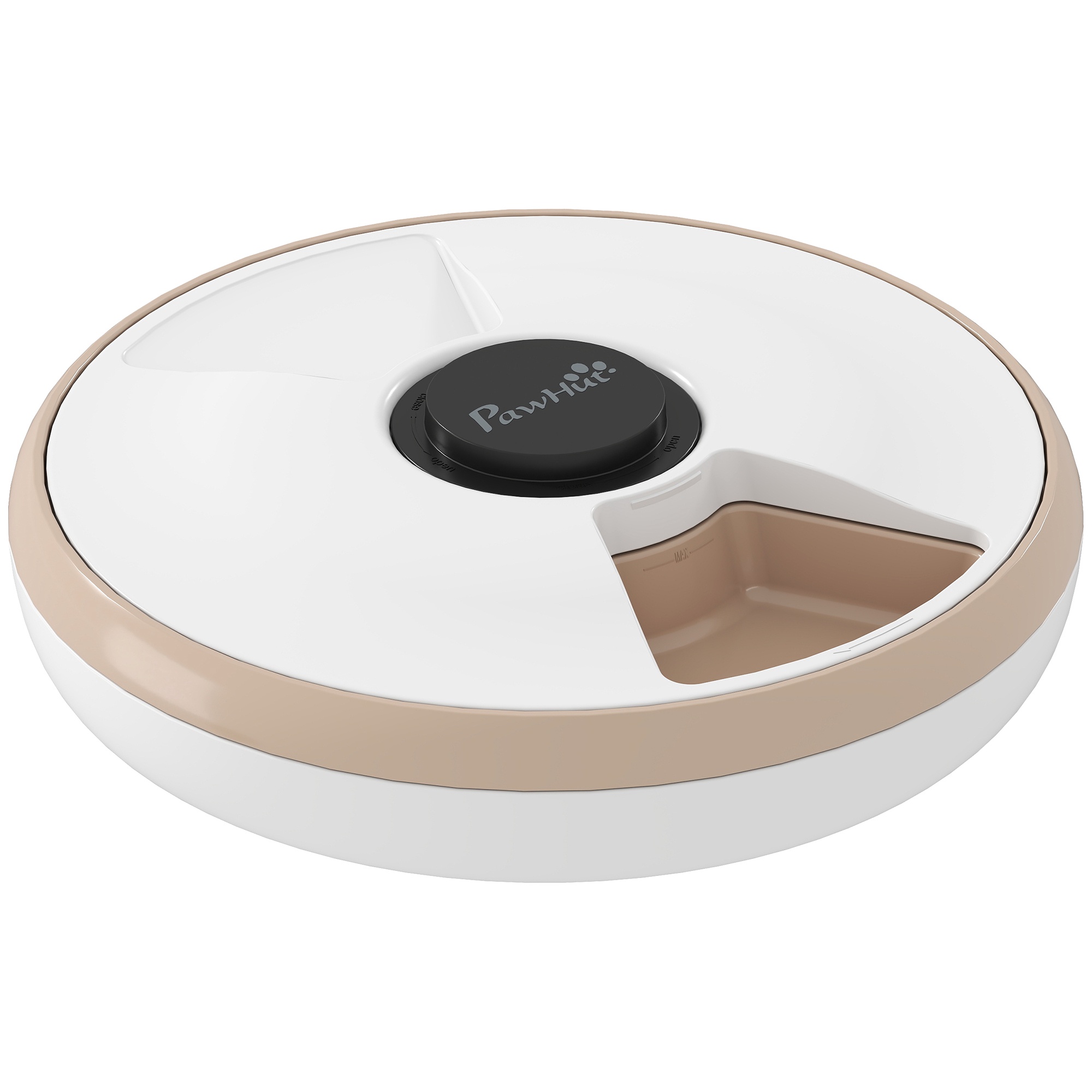 Automatisk matare för katt och hund med ispåse, programmerbar timer, 6 skålar och LED-display