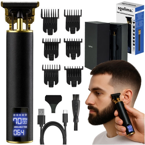 Hår- och skäggtrimmer 1–6 mm med 6 kammar, USB-C, 600 mAh