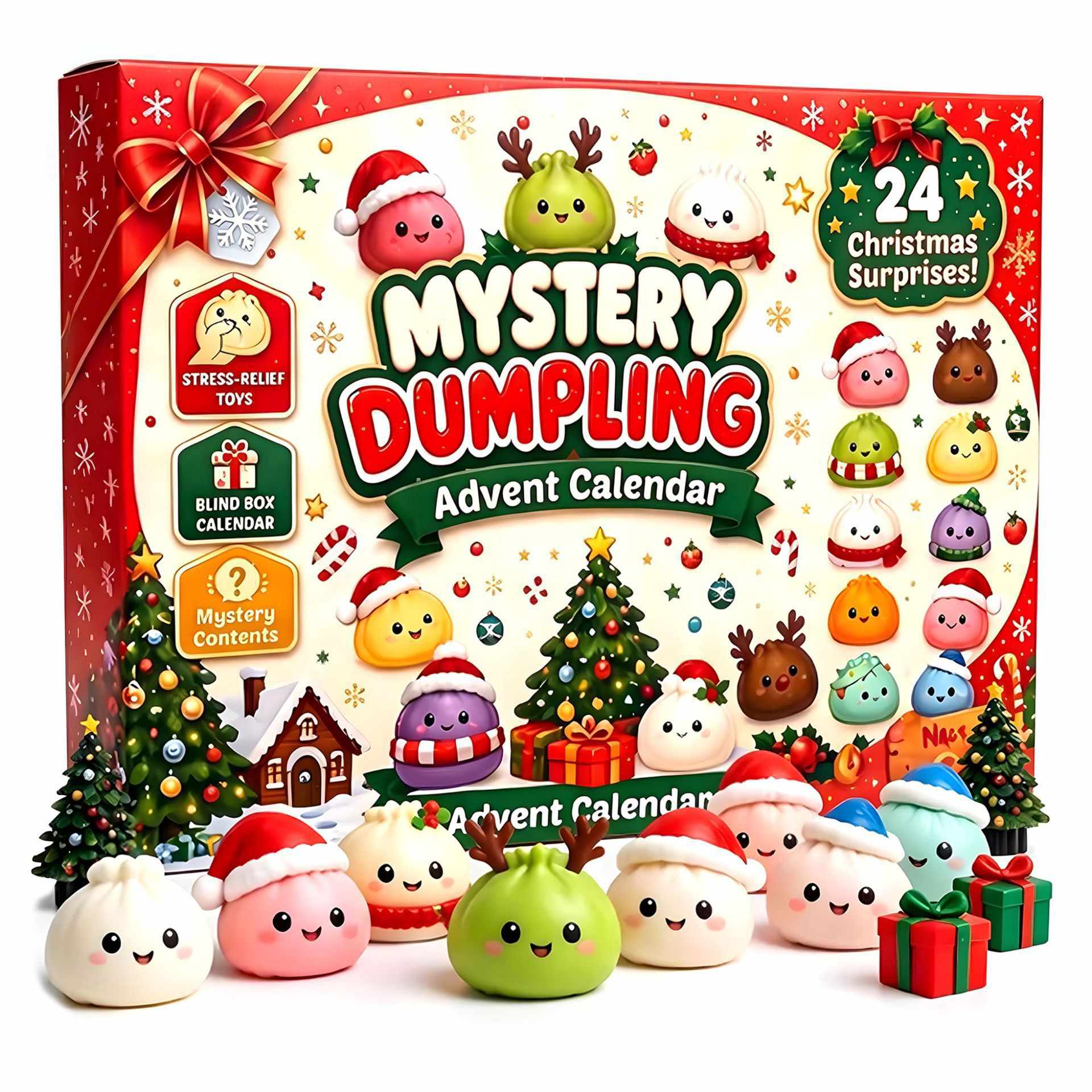 Adventskalender 2026 – Julkalender Mysteriedumpling Kawaii Squishy Överraskningar
