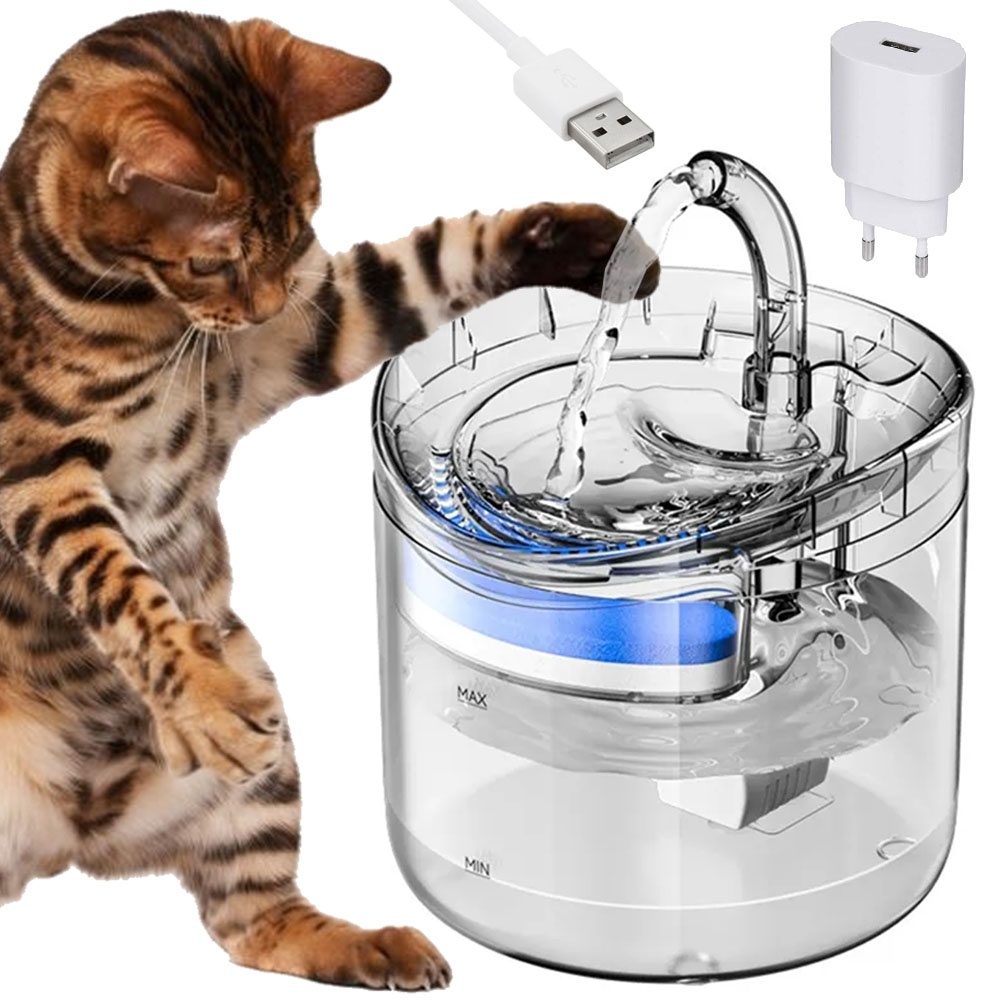 Vannfontene med filter for hund og katt 1,8 liter
