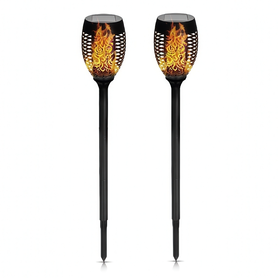 Solcellslampa med flammeffekt för trädgård 2-pack
