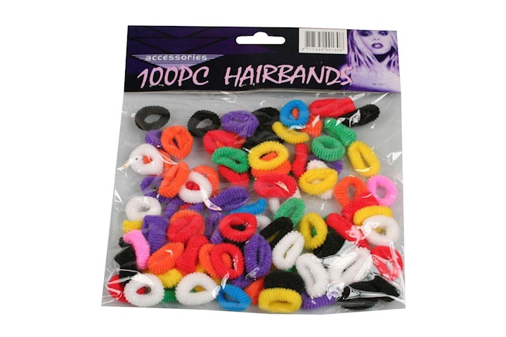Hårbånd / hårsløyfer 100-pakning i blandede farger 