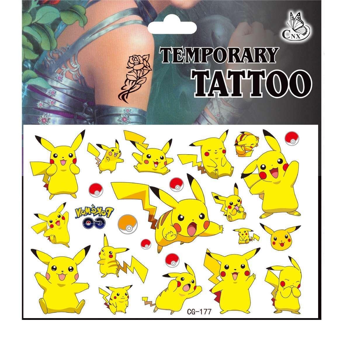 Pokémon tatueringar - 4 ark - Barn tatueringar - Pikachu (2 av 5)