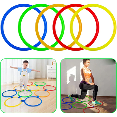 Hoppringset med 10 färgglada ringar och kopplingar