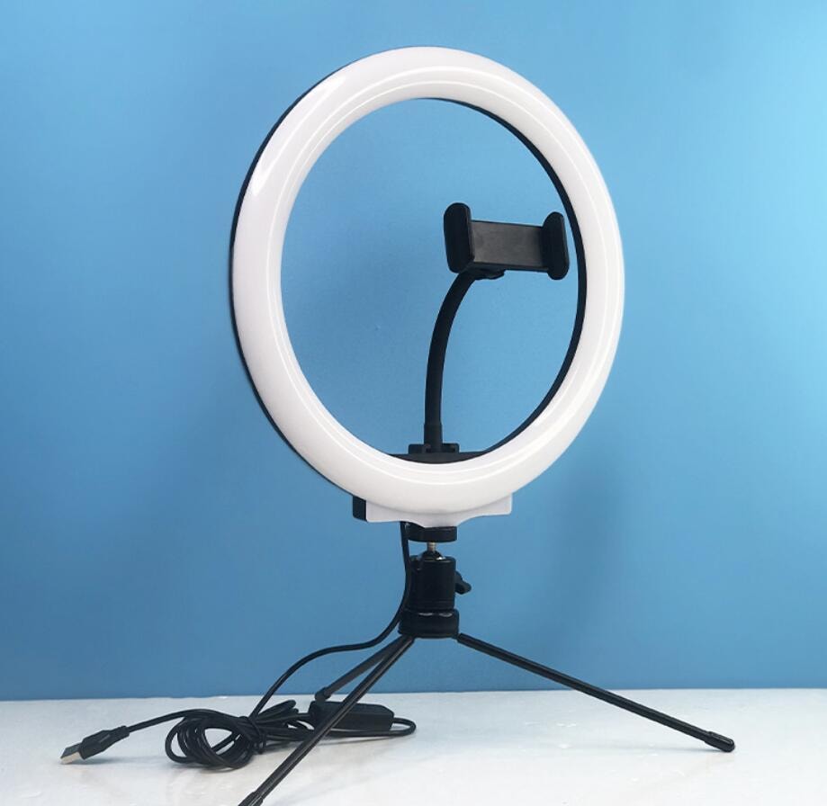 Selfie-lampa / Ring light (26cm) - bärbart stativ Svart (2 av 6)