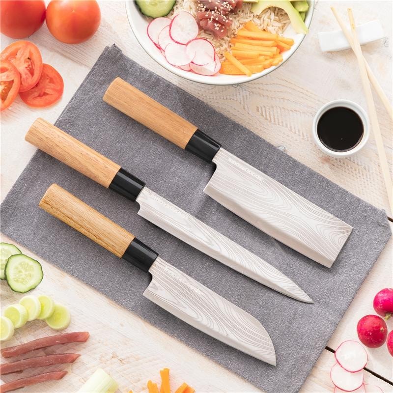InnovaGoods Knivsett med 3 japanske kniver + veske (1 av 11)