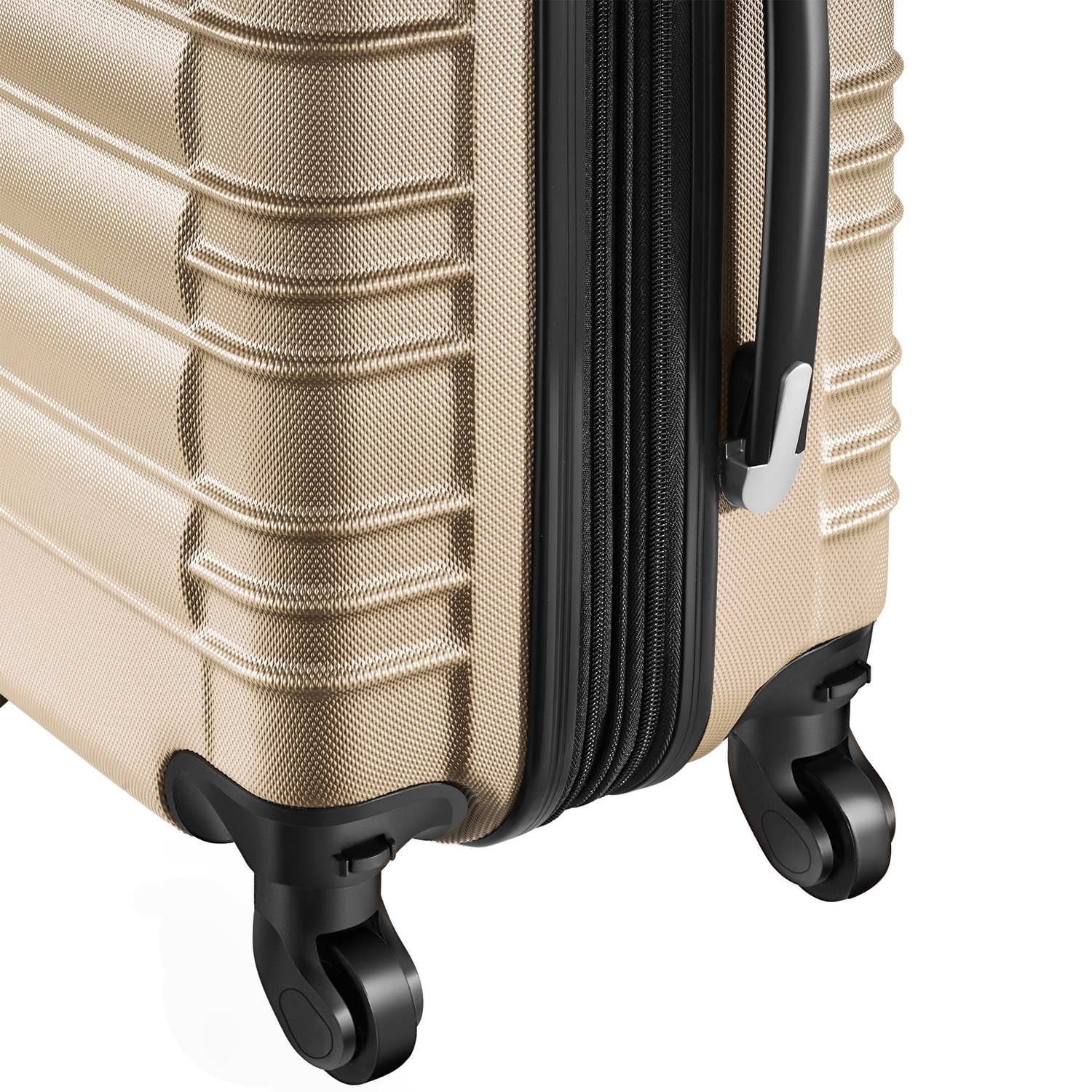 Resväskeset Mila - 4 resväskor, bagage med bagagevåg och namntaggar - champagne (11 av 12)